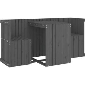 vidaXL Balkonset 2-zits massief grenenhout grijs Balkonset - Tuinstoel - Teak Meubels - Outdoor Furniture - Lounge Set