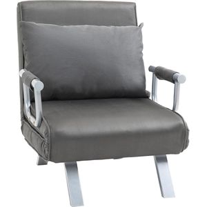 3-in-1 Slaapbank met Armleuningen - Opvouwbaar Logeerbed en Chaise Longue - Multifunctioneel Kunstleer - Stijlvol en Comfortabel