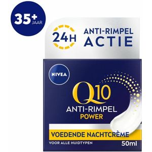 NIVEA - Nachtcrème - Q10 POWER Anti-Rimpel - Voor alle huidtypen - Met Q10 & Creatine - 50 ml - 1 stuk