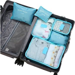 Livano Koffer Organizer Set - Packing Cubes - Compressie - Travel - Compression - Set - Blauw