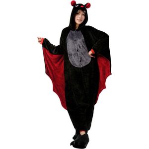 Vleermuis Onesie Pak Kostuum Outfit Huispak Jumpsuit Verkleedpak - Verkleedkleding - Halloween & Carnaval - SnugSquad - Kinderen & Volwassenen - Unisex - Maat L voor Lichaamslengte (165 - 172 cm)