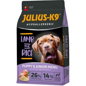 Julius-K9 - Lamb & Rice - Hypoallergeen hondenvoer voor pups en jonge honden - hondenbrokken op lam & rijst basis - geschikt voor alle rassen - 12kg
