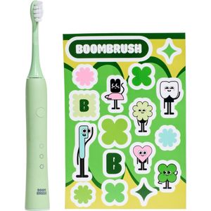 BOOMBRUSH Kiddy Brush - Elektrische Tandenborstel Kinderen - Sonische Tandenborstel incl. Stickers - Groen - 40 Dagen Batterij - Duurzaam
