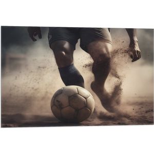 Vlag - Bal - Voetballen - Tenue - Zand - Sport - 75x50 cm Foto op Polyester Vlag