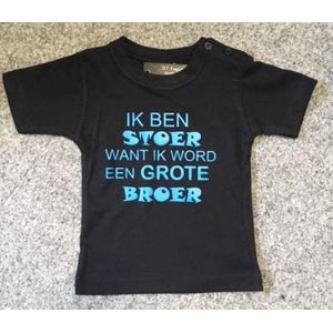 Ik word grote broer Tshirt baby zwart maat 80 ©