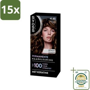 15 x SYOSS - Permanent Coloration 4-65 - Haarverf - Permanente Haarkleuring - Chocolate Copper - Grijsdekking - Grootverpakking - Haarverf - Permanent Haarkleuring - Chocolate Copper - Grijsdekking - Keratine
