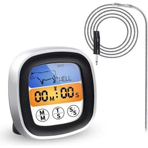 BBQBuddies BBQ Thermometer – Draadloze Digitale Vleesthermometer tot 300°C met Draad – Keukenthermometer - Voor BBQ, Oven en Koken