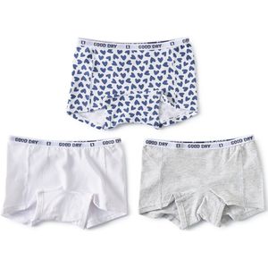 Little Label Onderbroeken Meisjes - 3 Stuks - Maat 92 - Model Shorts - Wit, Grijs en Blauw - Zachte BIO Katoen