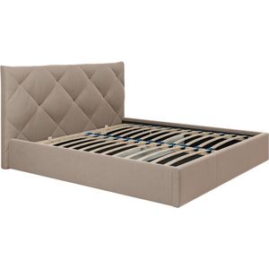 PASCAL MORABITO Bed met opbergruimte 180 x 200 cm - Velours - Beige - STARI van Pascal Morabito L 193 cm x H 106 cm x D 210 cm