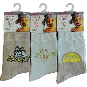 Baby / kinder sokjes palm - 21/23 - unisex - 90% katoen - naadloos - 12 PAAR - chaussettes socks