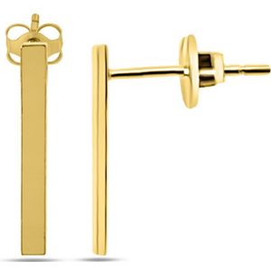Silventi 9NBSAM-G230185 Gouden Oorknopjes Balkje 11x1,45mm - 14 Karaat - Goud