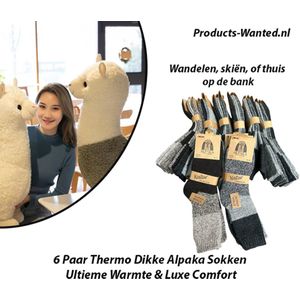 6 Paar Thermo Dikke Alpaka Sokken – Ultieme Warmte & Luxe Comfort 39-43