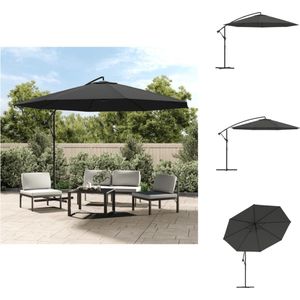 vidaXL Zweefparasol - Zweefparasols - Tuinparasol - Balkon Parasol - Zweefparasol met aluminium paal 350 cm antraciet