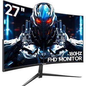 27 Inch Curved Monitor – Gaming Monitor – PC Monitor – Computerscherm – Beeldscherm – Full HD 1920x1080 – 180Hz Verversingssnelheid – Eye Care Technologie – FreeSync – VESA-compatibel