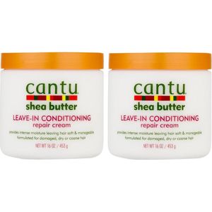 Cantu Shea Butter Leave-In Conditioning Repair Cream, 16 Ounce (Pack of 2)