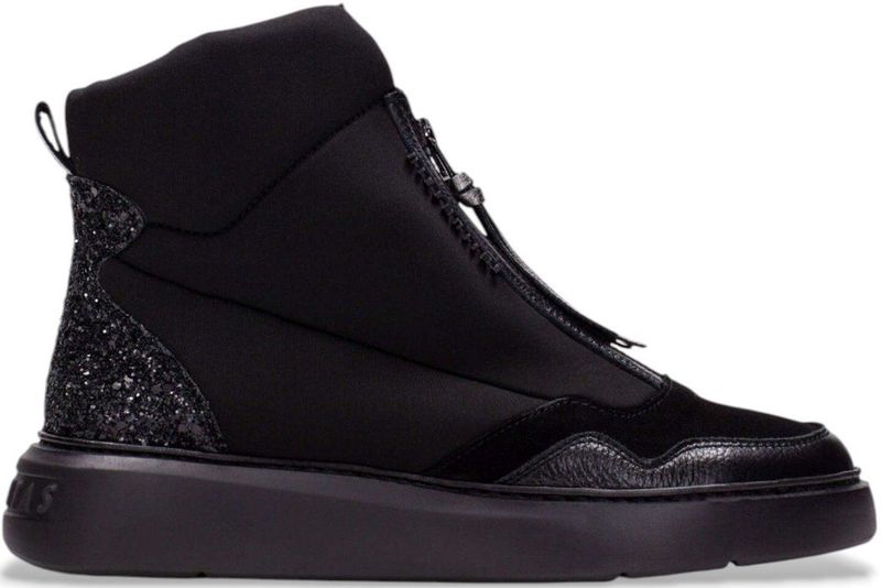 Hispanitas - Bolmet - Leren Sneakers - Zwart - Met Ritssluiting - Casual