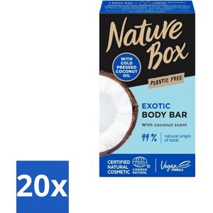 Nature Box - Body Bar - Kokosnoot - Vegan Ingrediënten - 100 g - Bulkverpakking - 20 stuks