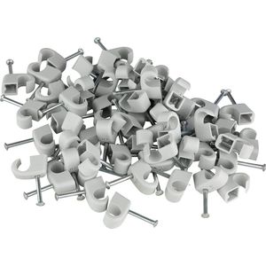 Goodivery ® Express-klemmen, 200 st. nagelklemmen -kabelklemmen, 7-11 mm, grijs