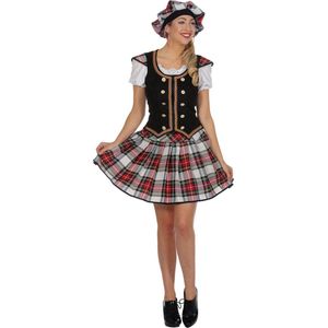 Wilbers & Wilbers - Landen Thema Kostuum - Schotse Horlepiep Danseres Morgan - Vrouw - Rood, Zwart - Maat 36 - Carnavalskleding - Verkleedkleding