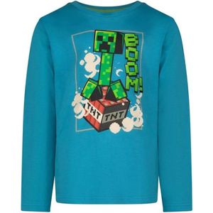 Minecraft T-shirt Lange Mouw - Maat 140 - 10 Jaar