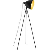 EGLO Hunningham Staande lamp - 1 lichts - h 136cm. - E27 - Zwart/goud