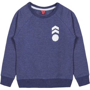 La V  jongens sweatshirt met logo op borst bedrukt blauwjean 128-134