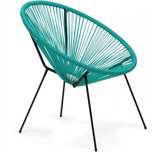 Oviala - Turquoise geweven kunsthars fauteuil