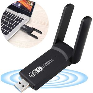 USB Wi-Fi Adapteris 1200Mbps - Dual Band 2.4G/5GHz - 866Mbps Greitis - USB 3.0 - Su WPA2 Šifravimu - Windows/Mac/Linux