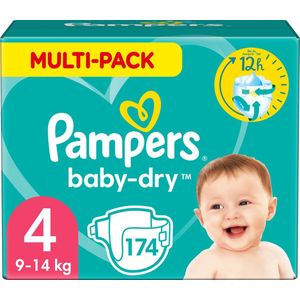 Pampers Baby-Dry Luiers - Maat 4 (9-14 kg) - 174 stuks - Multi-Pack