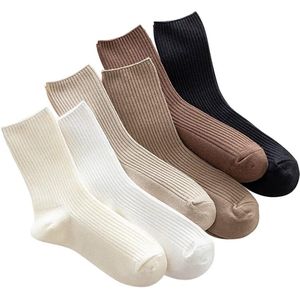 Leuke Katoenen Crew Sokken Neutraal Esthetische Slouchy Boot Jurk Sokken voor Dames en Meisjes Granola Essentials - Content Toegevoegd