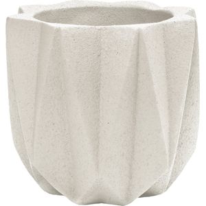 QUVIO Bloempot cement - bloempot - bloempotten - bloempotten voor binnen - bloempotten voor buiten - Pot - Bloem potten - Plantenpotten - 15 x 15 x 14 cm - Beige