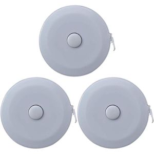 Allecto Plus - Automatisch intrekbaar meetlint in blauw - 3 stuks - Lichaam meetlint in cm en inch (200 cm)