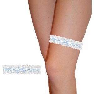 Allecto plus - Kousenband voor bruiloft, 2-pack - blauw, satijn, vrouwelijk