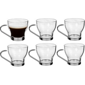 Alessandro Koffieglazen ParaCafe - 12x - 100 ml - espressoglas . lungo - met RVS oor