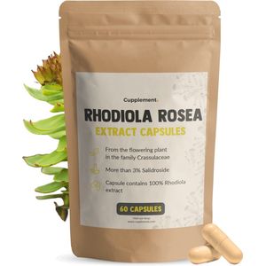 Cupplement - Rhodiola Rosea - Capsules - 500 mg - 60 Vegan Capsules - Natuurlijke Adaptogeen