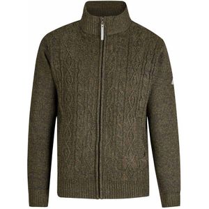 BJØRNSON Gus Kabel-gebreid Vest Fleece Gevoerd Heren - Maat XL - Olijfgroen