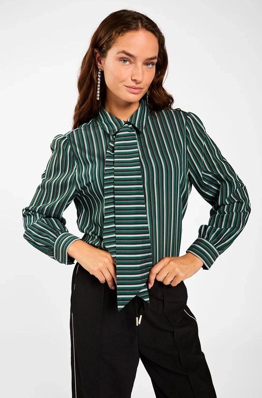 Fenne - Blouse - Ever Green - Lange Mouwen - Verticale Strepen