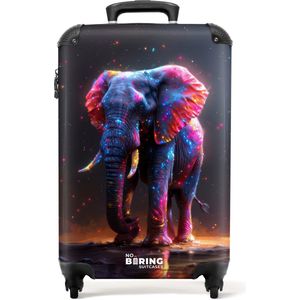 NoBoringSuitcases.com® - Kinderkoffer - Kindertrolley - Olifant - Magisch - Handbagage koffer lichtgewicht - Reiskoffer trolley - Rolkoffer met wieltjes - Past binnen 55x40x20 en 55x35x25
