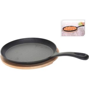 Oneiro’s Luxe Tapas Koekenpannetje Ovaal - Gietijzer - Ø24 cm – koken – tafelen – keuken –overige pannen – inductie – gas – potten – pannen