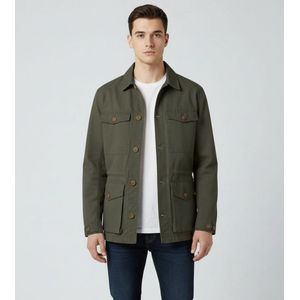 ECOALFvoor mannen. MCMGAJKATLAS0168W25-424 Atlas jas groen (S), Casual, Duurzaam, Gerecycled Katoen