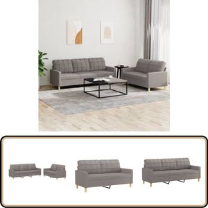 vidaXL Loungeset 2-delig - Taupe - Inclusief Kussens Loungeset - Bankstel - Tuinmeubilair - Buitenleven - Lounge Set