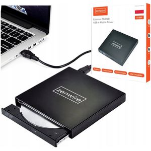Zenwire - Externe Optische Drive - Zwart - USB 3.0 - Plug & Play - CD/DVD-speler