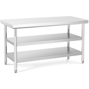 Royal Catering - RVS werktafel - ECO - 150 x 70 cm - 600 kg - tussenplank