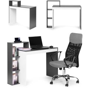 Bureau met kast - modern - 90 x 40 cm tafelblad - 4 planken