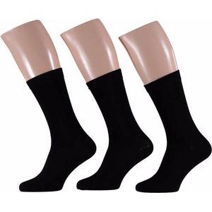 12x paar Zwarte basic sokken voor heren in maat 40/46 - Voordelige basic herensokken