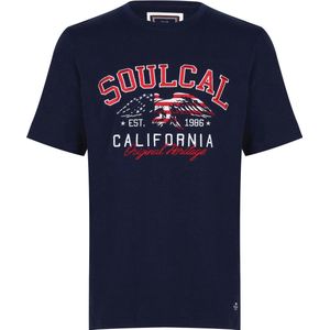SoulCal - T-Shirt - Logo shirt - Heren - Donker blauw - S
