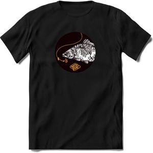 TSK golden fishing logo | vissen outdoor T-Shirt Heren / dames | hengelsport cadeau Shirt - grappige Spreuken, Zinnen en Teksten Maat XL