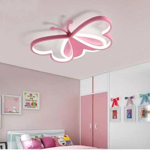 Amalee - Plafondlamp - Kinderkamer lamp - Plafondlicht -Meisjes - Led - Babylamp - Vlinder vorm Lamp - Roze