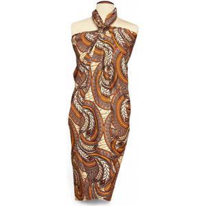 Sarong / pareo / pangi katoen - Strandkleding wikkelrok / strandjurk / omslagdoek / baby wrap - Beige Feather