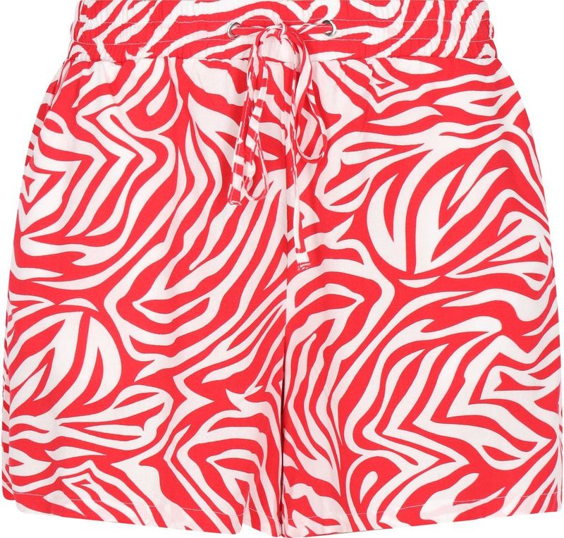 MYMO - Broek - Donkerroze/Wit - Dierenprint - High Waist - Loosefit